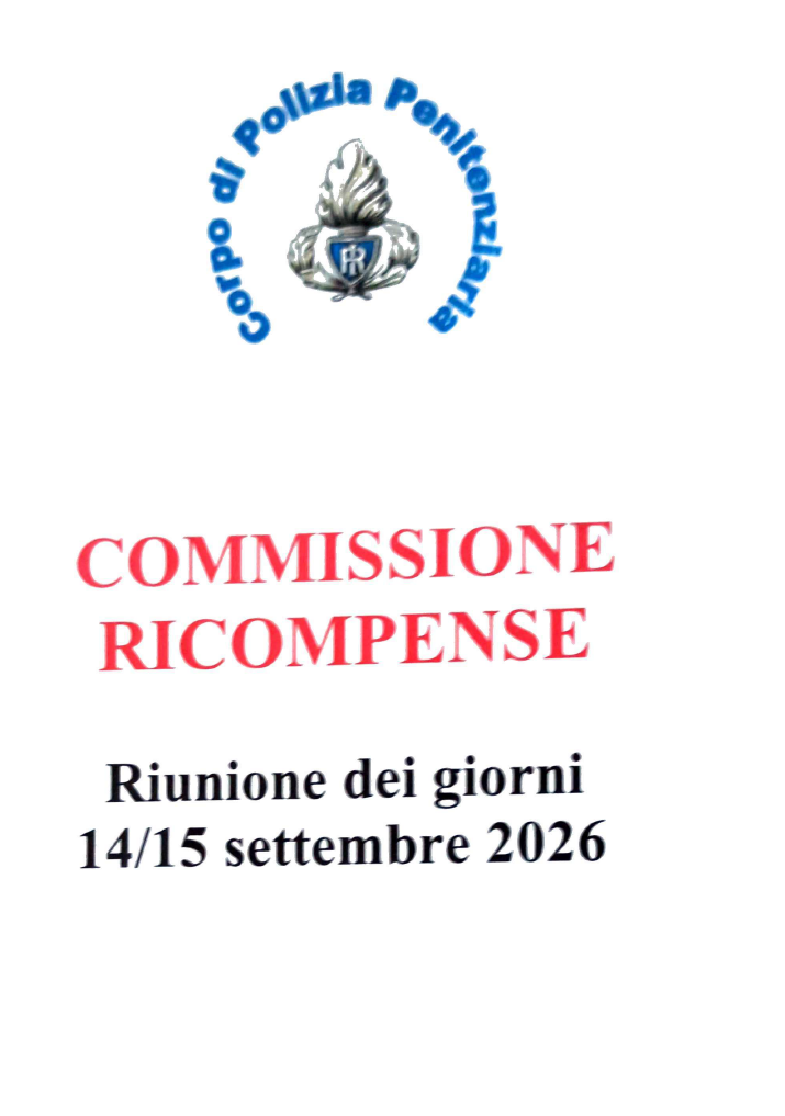 ESITI COMMISSIONE RICOMPENSE DEL 14 e 15 SETTEMBRE 2026