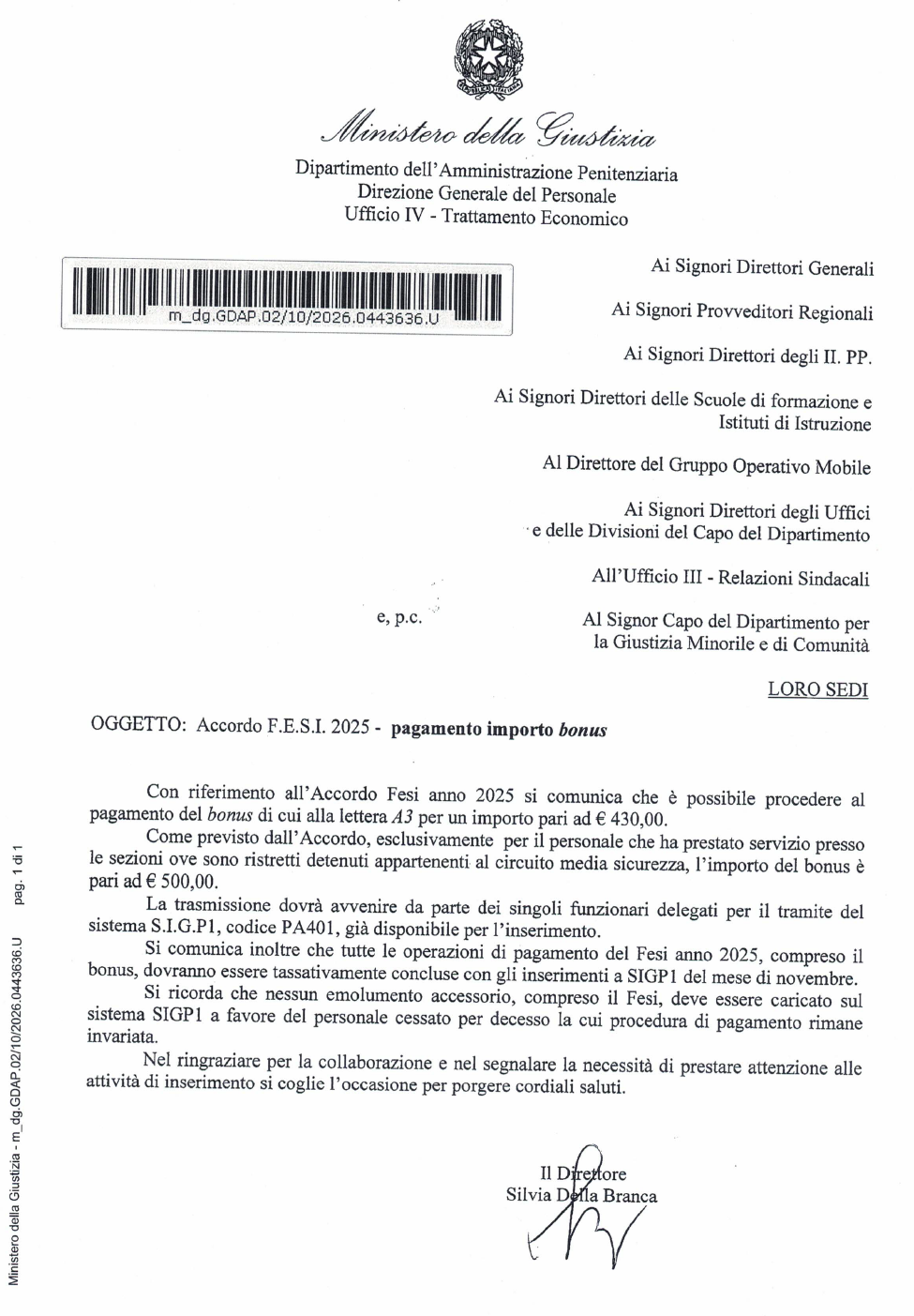 Accordo F.E.S.I. 2025 - pagamento importo bonus